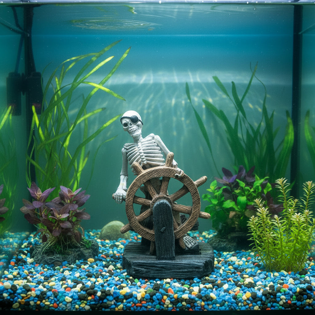 fish skeleton accessory for aquarium Skeleton Pirate Tank Decoration