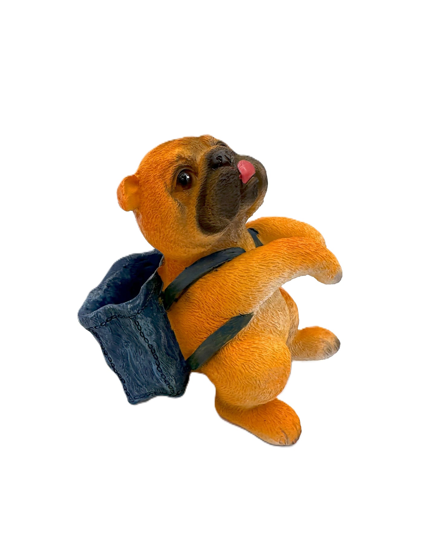 Orange Hanging Dog Tank Decor with Storage Basket