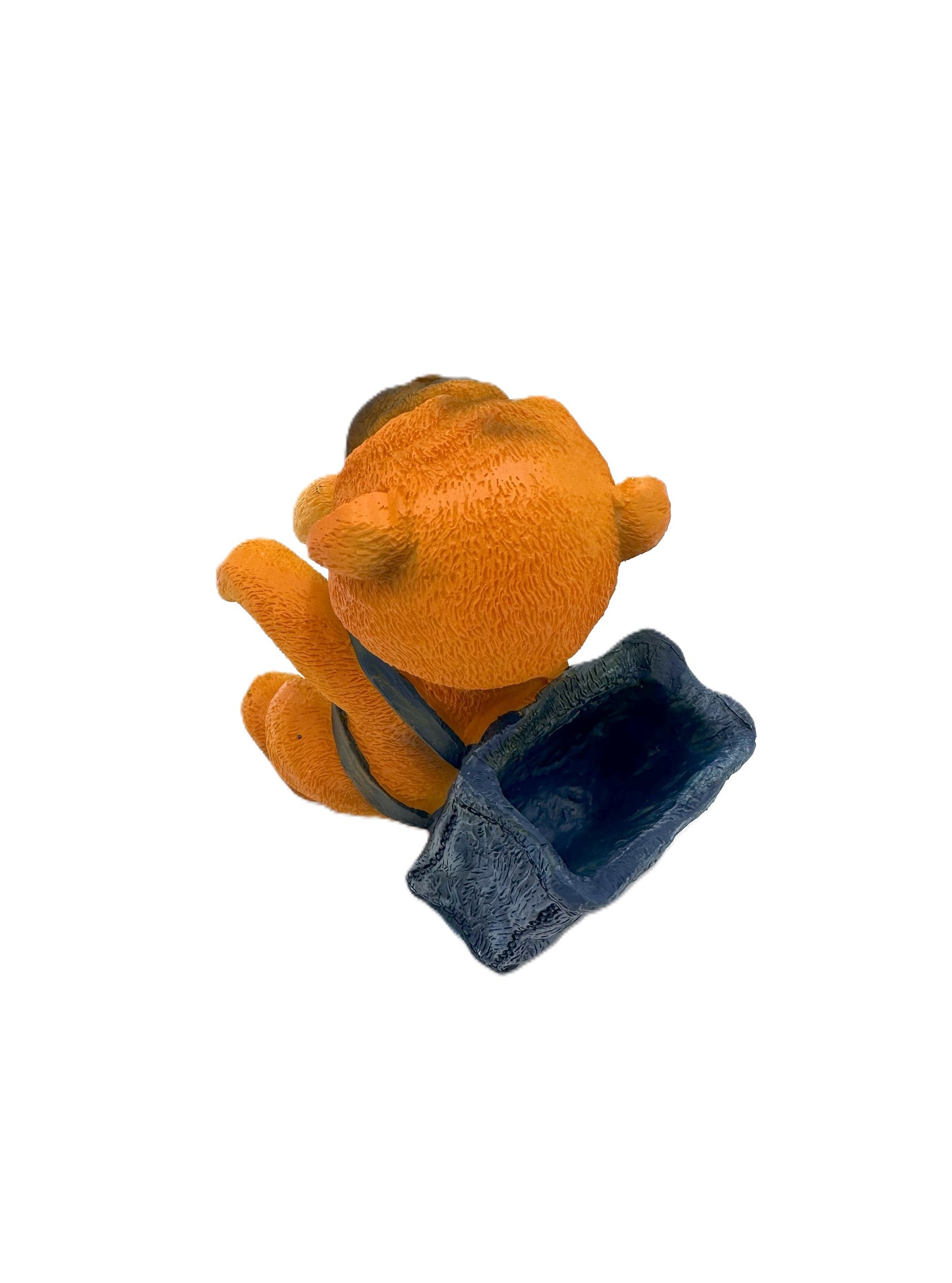 Orange Hanging Dog Tank Decor with Storage Basket