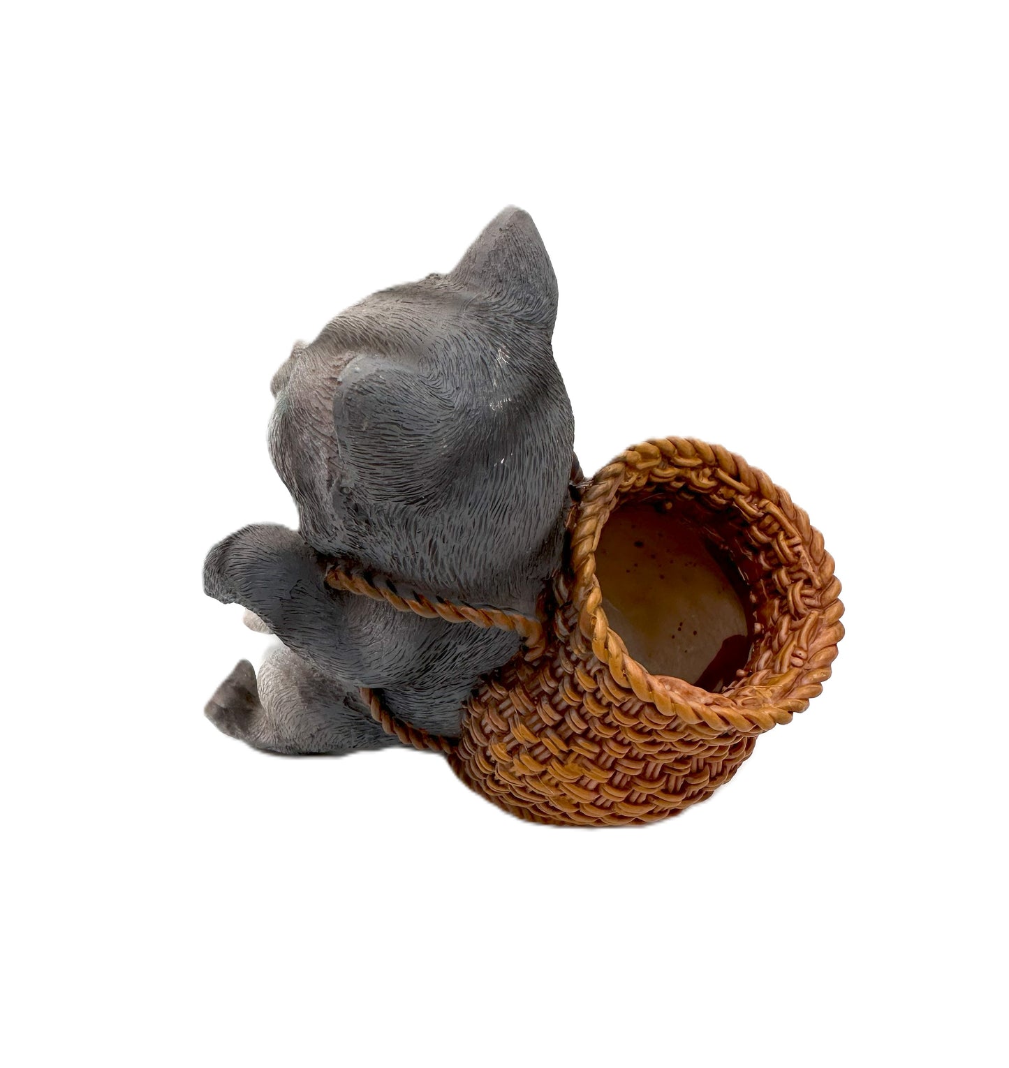 Gray Hanging Cat Tank Decor with Storage Basket