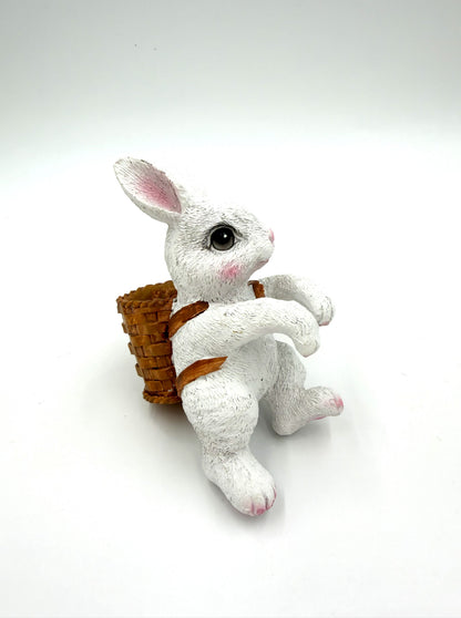 White Rabbit Hanging with Storage Basket