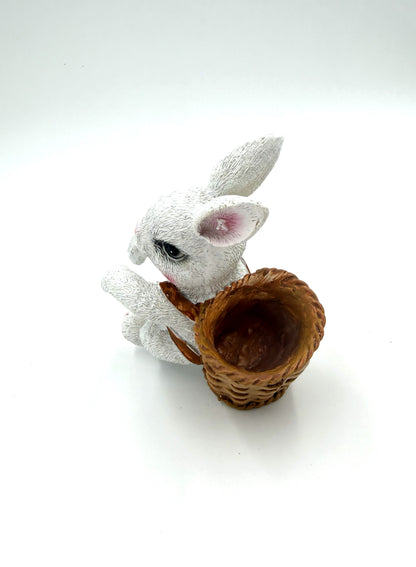 White Rabbit Hanging with Storage Basket