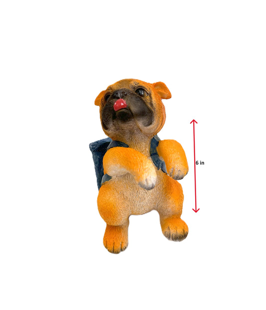 Orange Hanging Dog Tank Decor with Storage Basket