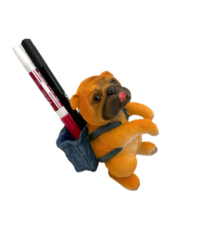 Orange Hanging Dog Tank Decor with Storage Basket