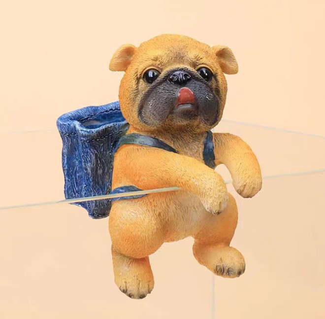 Orange Dog Hanging with Storage Basket